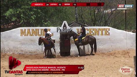 VAQUEJADA AO VIVO PARQUE MANUEL VICENTE PAULISTA PB YouTube