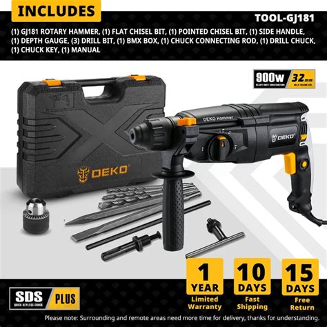 DEKO DKRH26H2 DKRH20H3 Multifunctional Rotary Hammer With BMC 6pcs