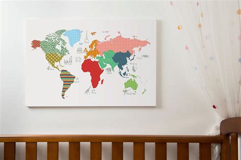 World map kids poster WM301A size A1 A2 A3 A4 world map