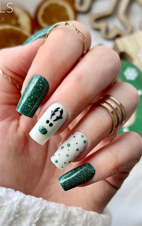 50 Fab Christmas Nail Designs And Ideas Green Reindeer Nails