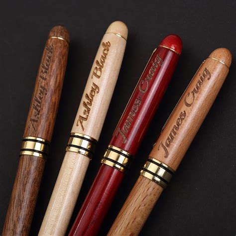 Personalized Engraved Wood Ballpoint Pen Free Engraving Custom Pens