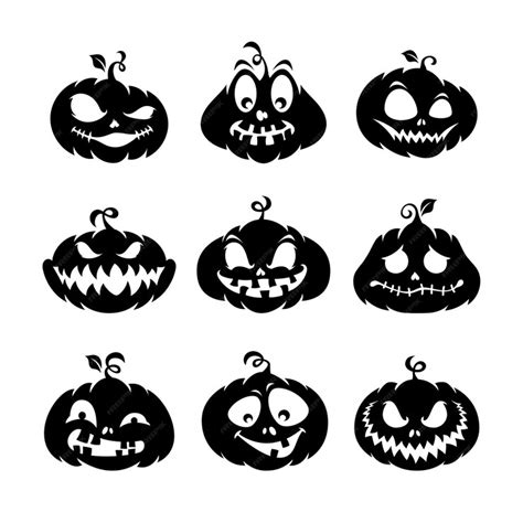 Premium Vector Collection Of Halloween Pumpkin Silhouette