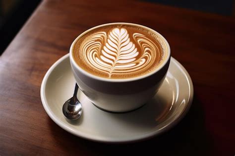 Premium AI Image | Creating latte art coffee