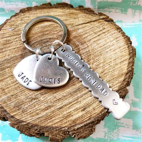 Personalized Worlds Best Dad Keychain Fathers Day Etsy Dad