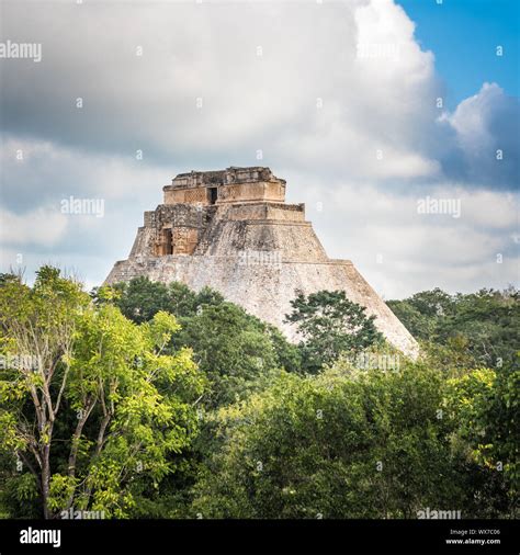 Pyramid Of The Magician In Uxmal Yucatan Mexico Stock Photo Alamy