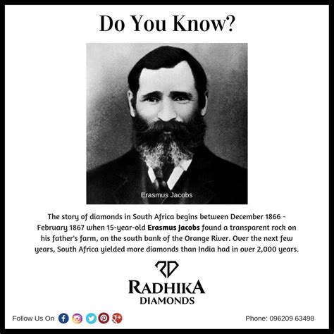 Erasmus Jacobs - The First Person Who Found Diamond. #RadhikaDiamonds # ...