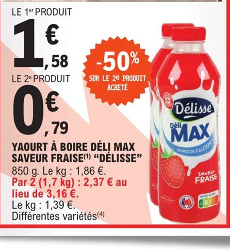 Promo Yaourt Boire D Li Max Saveur Fraise Yaourt Boire D Li Max