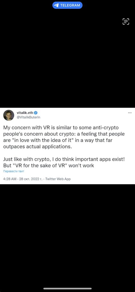 Vitalik Buterin Using The Example Of Virtual Reality Recalled That