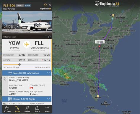 Flightradar24 on Twitter: "The first flight to Fort Lauderdale as the
