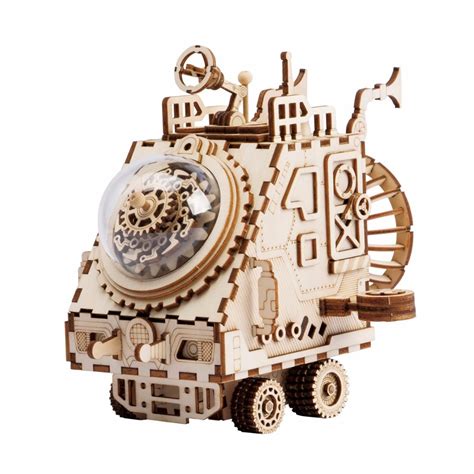 Robotime Diy 3d Moveable Spaceship Puzzle Assembled Wooden Model Toys