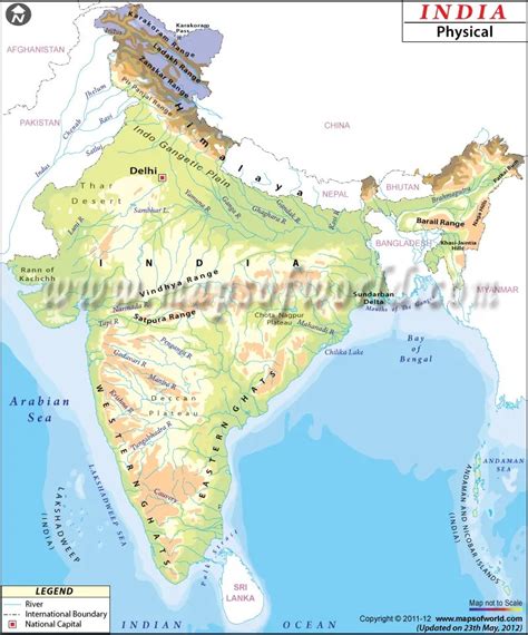 India Physical Map Pdf Free Download