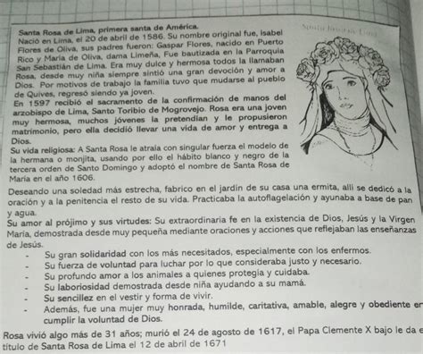 1 Como Era Santa Rosa De Lima En Su Vida Y Que Virtudes Debes Imitar