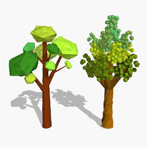 D Model Cartoon Trees Vr Ar Low Poly Cgtrader