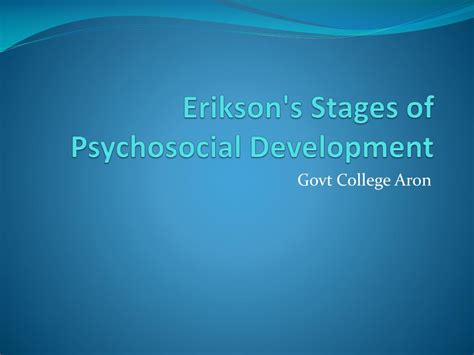 Ppt Eriksons Stages Of Psychosocial Development Powerpoint