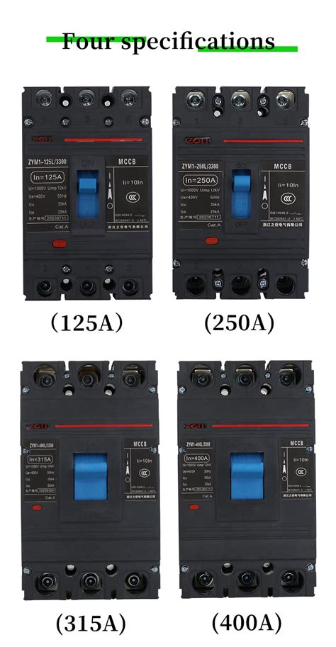 Zoii Mccb Moulded Case Circuit Breaker A A V Short Circuit