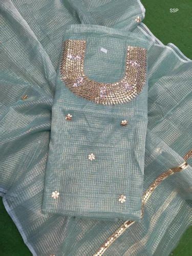 Cotton Festive Wear Kota Doria Gota Patti Suits Unstitched At Rs