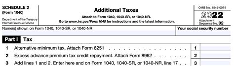 Schedule 2 (Form 1040): Additional Taxes