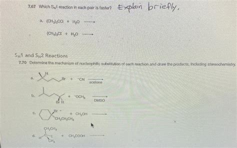 Solved 767 Which Sn1 Reaction In Each Pair Is Faster