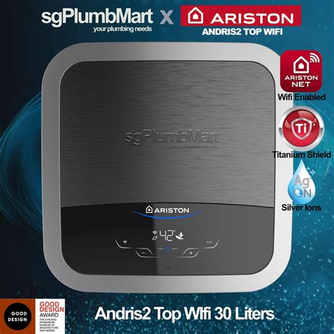 Ariston X SgPlumbMart Andris2 Top 30 Liters WiFi Enabled Storage Water