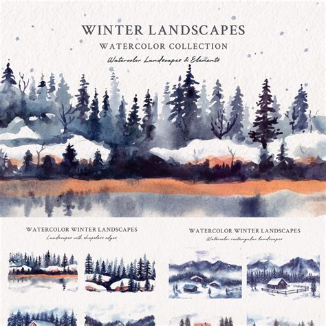 Watercolor Winter Landscapes by ounciumbrans on DeviantArt