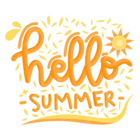 Hand Written Png Image Cute Hello Summer Hand Written Lettering Font