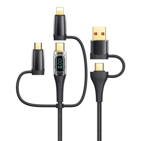 Кабел Usams Shadow Series 6in1 USB A Type C към Type C Lightning Micro