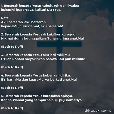 Lirik Lagu Berserah Kepada Yesus Mengenal Arti Kebenaran Dan Harapan Tab