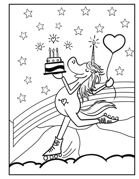 Unicorn Happy Birthday Coloring Page Happy Birthday Coloring Pages 4 Porn Sex Picture