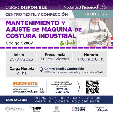 SNPP Paraguay on Twitter CURSO DISPONIBLE en el ÁREA TEXTIL