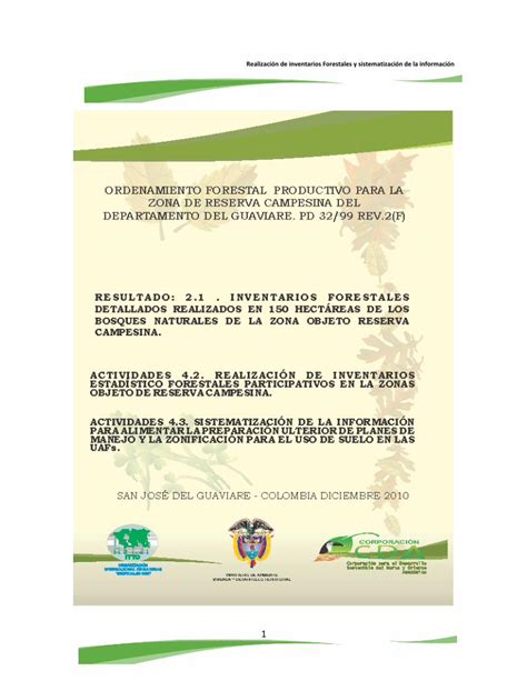 Pdf Realizaci N De Inventarios Forestales Y Inventarios