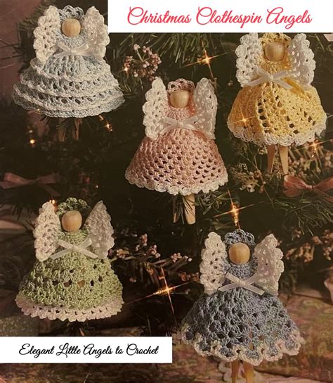 Christmas Clothespin Angels CROCHET PATTERNS Digital Download Pdf - Etsy