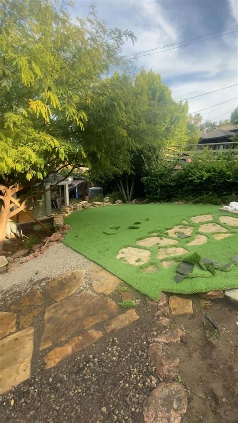 Project Progress | Artificial turf installation process on a Slope | | Garden layout, Backyard ...