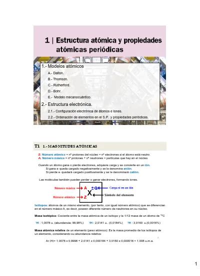 Estructura atómica y propiedades periódicas