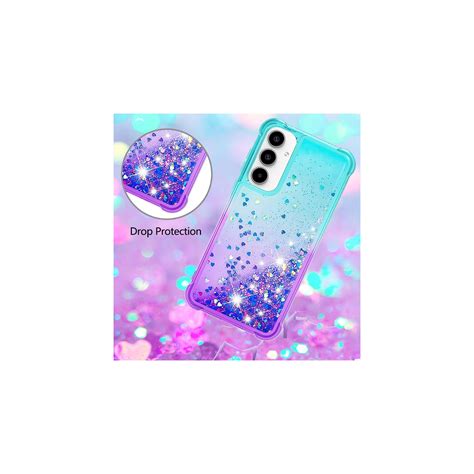 Skalo Samsung A G Kvicksand Glitter Hj Rtan Tpu Skal Turkos Lila