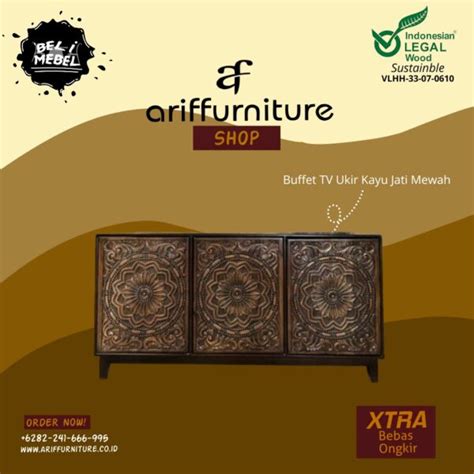 Buffet Tv Ukir Kayu Jati Mewah Pt Arif Furnitures Jepara