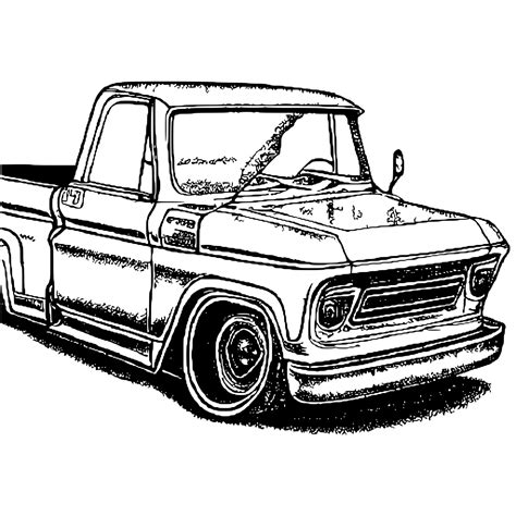 1965 Chevy Stepside Pickup Truck Coloring Page · Creative Fabrica