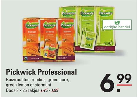 Pickwick Professional 3 X 25 Zakjes Aanbieding Bij Sligro