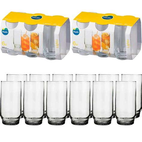 Jogo Copo Lights Agua Suco Vidro Long Drink 300ml Kit 12 Un Shopee