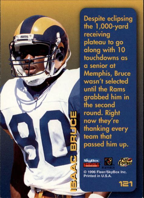 1996 SkyBox Impact Rookies 121 Isaac Bruce RS NM MT