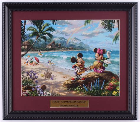 Thomas Kinkade Walt Disney S Mickey Minnie Mouse In Hawaii X