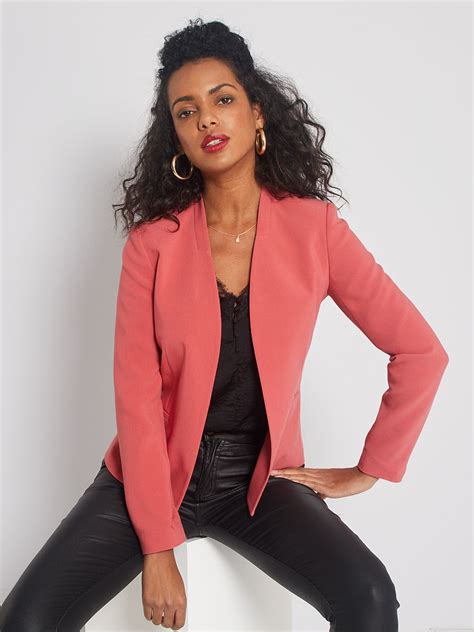 Veste Courte De Tailleur Rouge Grenat Kiabi