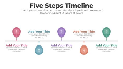 Plantilla de infografía de línea de tiempo circular vectorial con 5