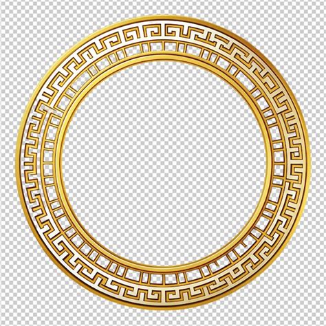 Traditional Vintage Gold Greek Ornament Meander Premium Ai Generated Psd