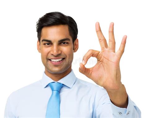 Happy Businessman Gesturing Okay Sign Stock Image Image Of Human