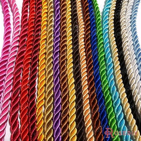 29966 10 Meters 5mm Satin Polyester Cords Three Strands Of Rope Diy