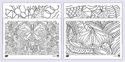 Butterfly Mindfulness Colouring Pages Twinkl Ks1