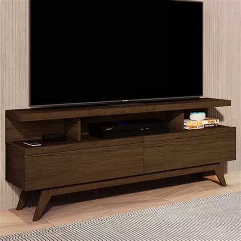 Estante para TV Vivare Wood con 2 cajones color marrón cedro de hasta