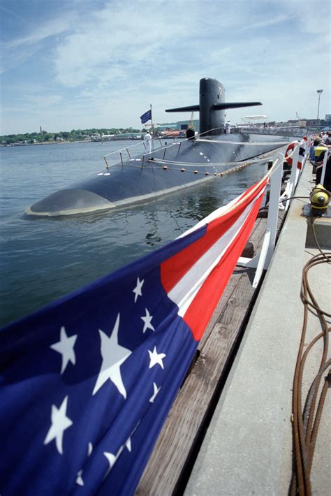 A Port Bow View Of The Nuclear Powered Strategic Missile Submarine Uss