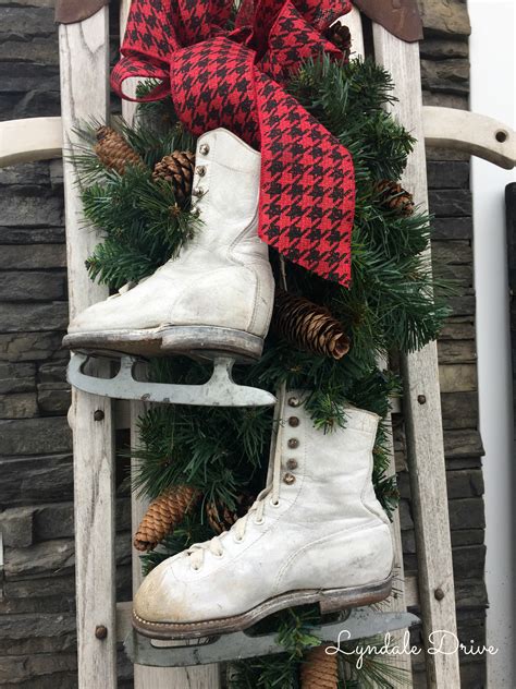 Vintage Sled And Ice Skates Lyndale Drive