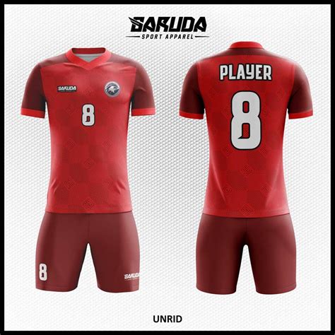 Desain Kaos Bola Futsal Unrid Warna Merah Tampil Lebih Elegan